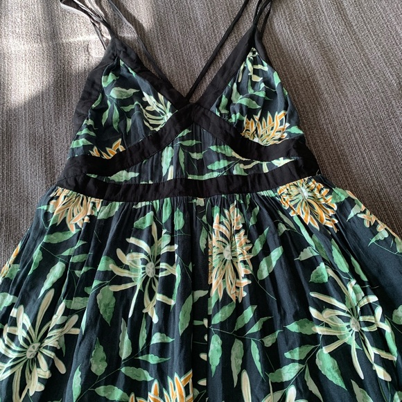 Urban Outfitters Floral Jumpsuit Wide Leg Palazzo Pants Black Green Size S - Picture 8 of 16